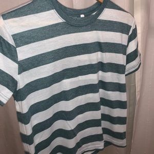 Green & White Striped Tee